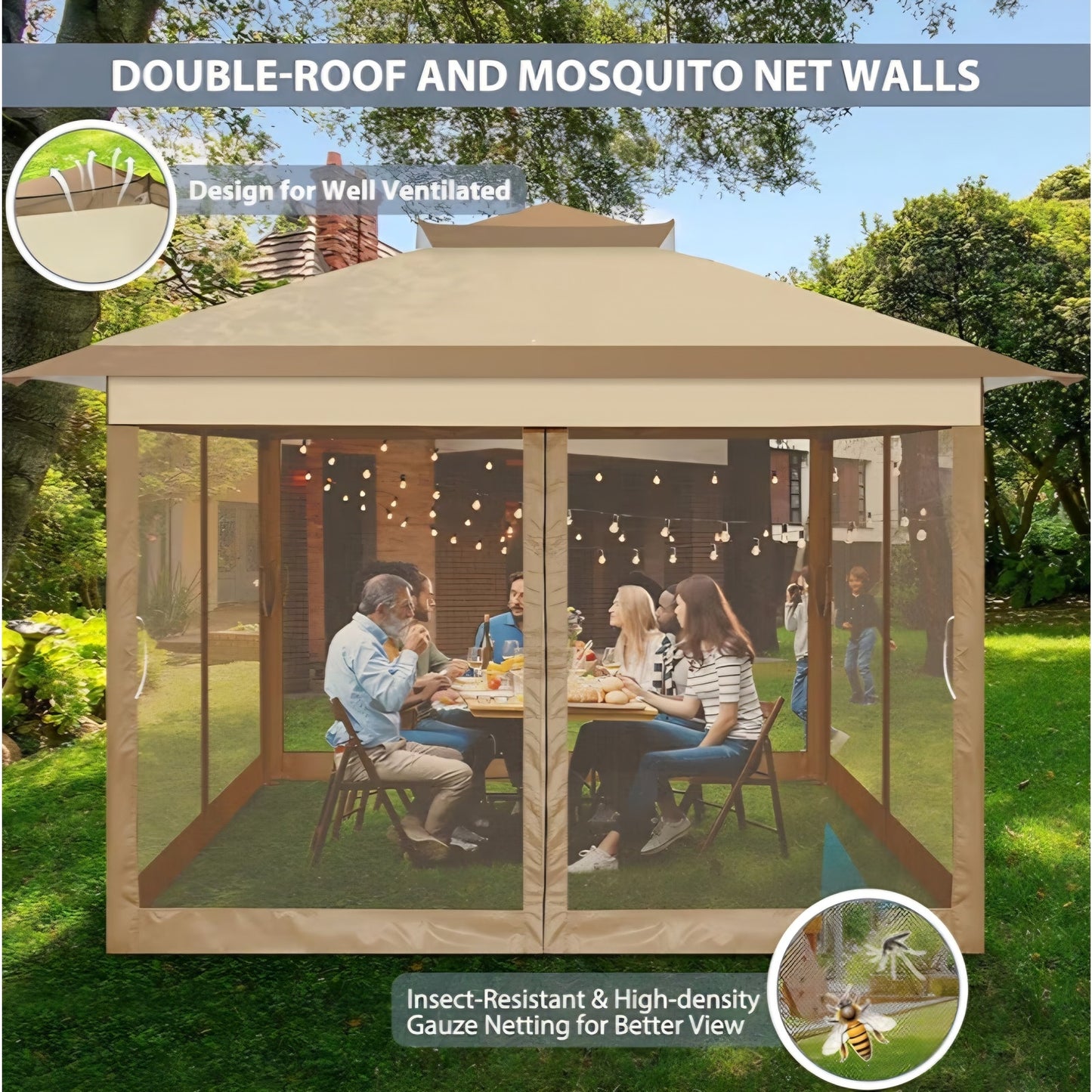 COBIZI Pop Up Gazebo 10x15 One-Push Canopy Tent, Carpas Para Patio