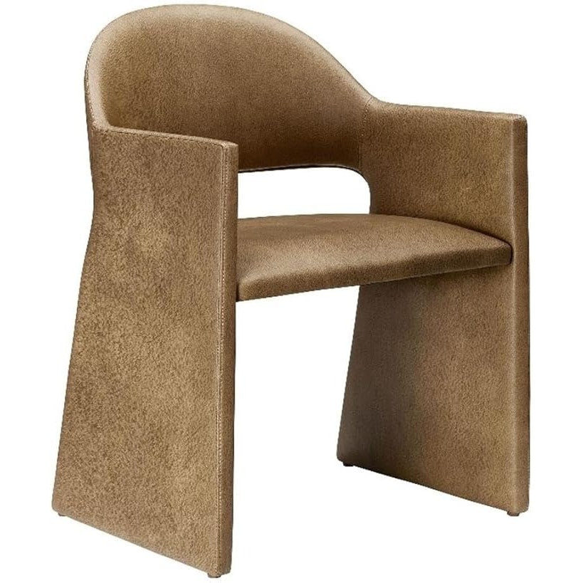 Modway Talia Vegan Leather Dining Armchair in Toast. 22"D x 23"W x 31"H. side chair.