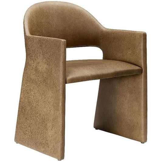 Modway Talia Vegan Leather Dining Armchair in Toast. 22"D x 23"W x 31"H. side chair.