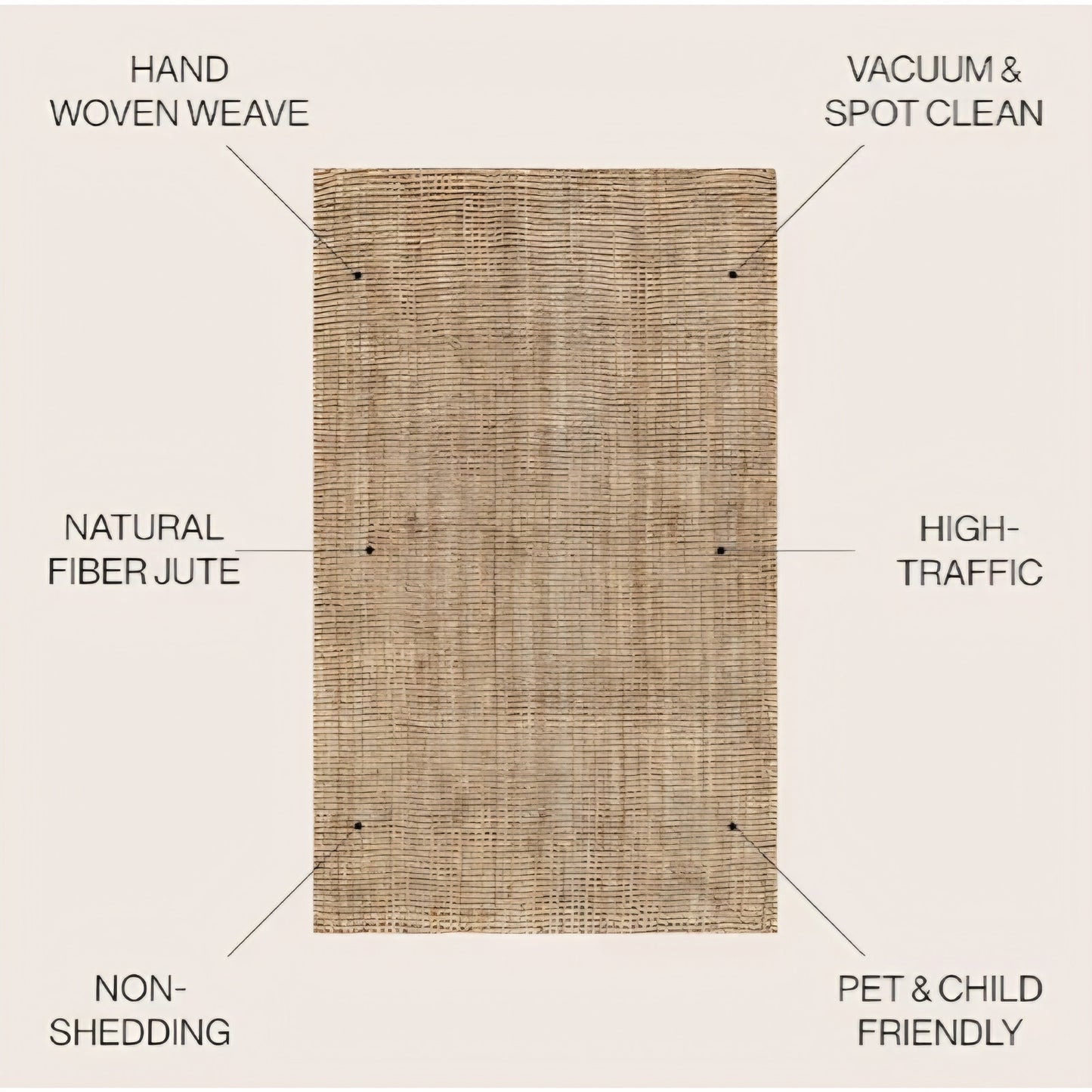 Area rug JONATHAN Y Pata Hand Woven Chunky Jute Natural Indoor Area Rug, 10x14,