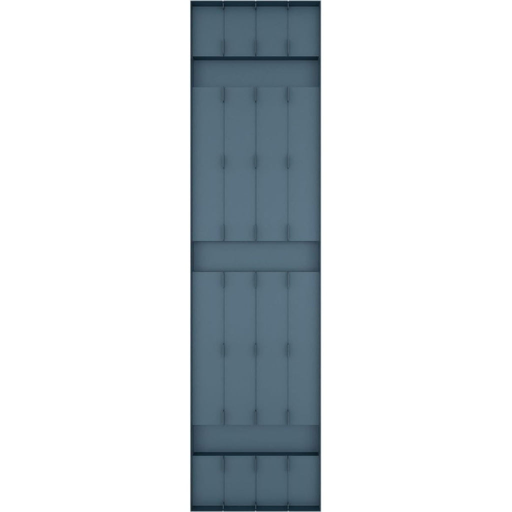 14"Wx67"H Mid-America Vinyl, Standard Size Four Board Joined Shutters, w/Installation- Classic Blue
