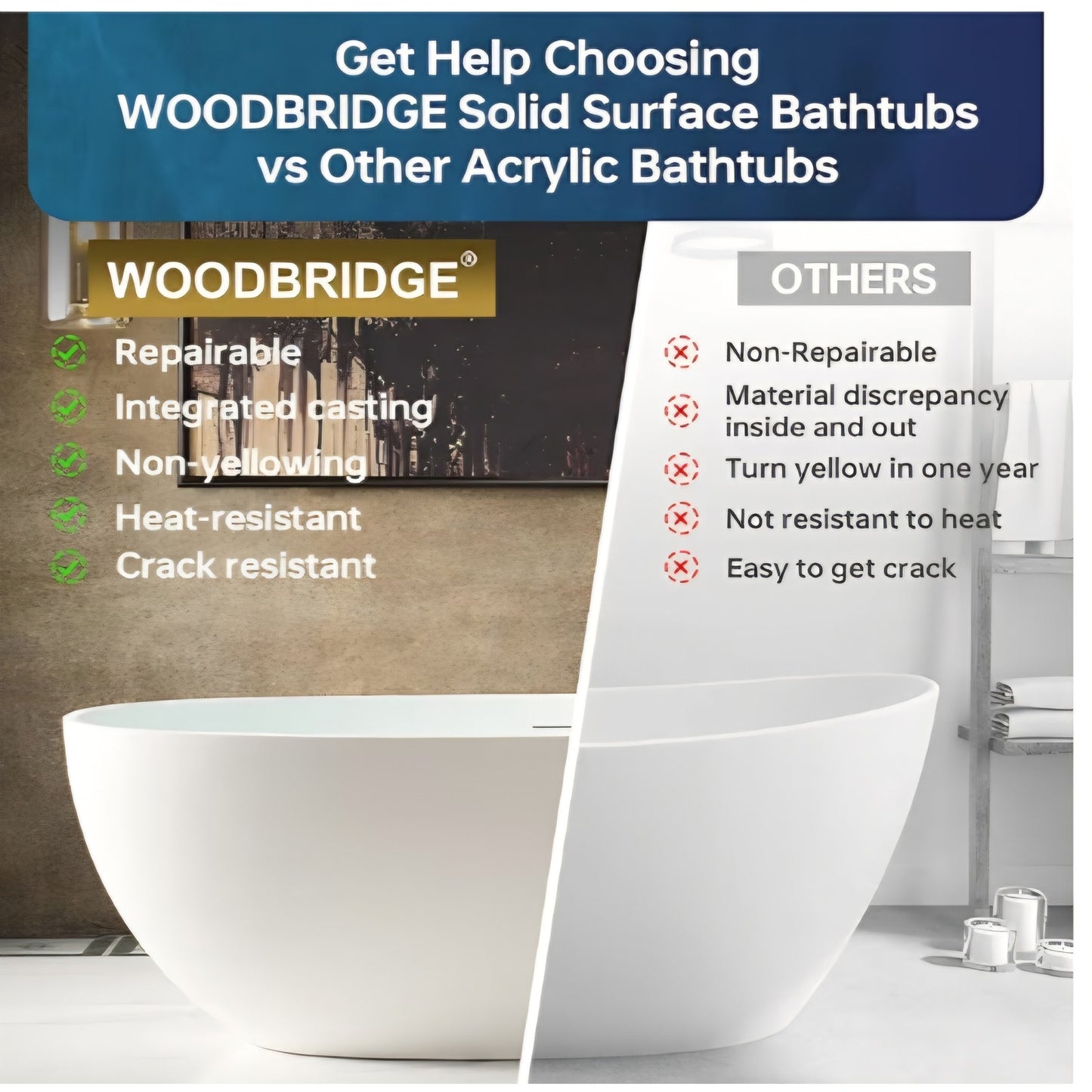 Bathtub Luxury Contemporary Solid Surface Freestanding 67 in. x 30.75 in Stone Resin Matte White