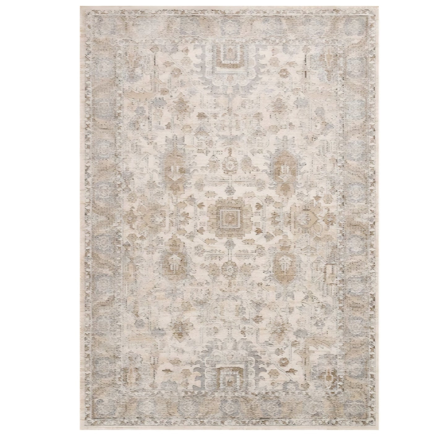 Loloi Teagan Collection TEA-03 Ivory/Sand 11'-6" x 15' Area Rug, Large