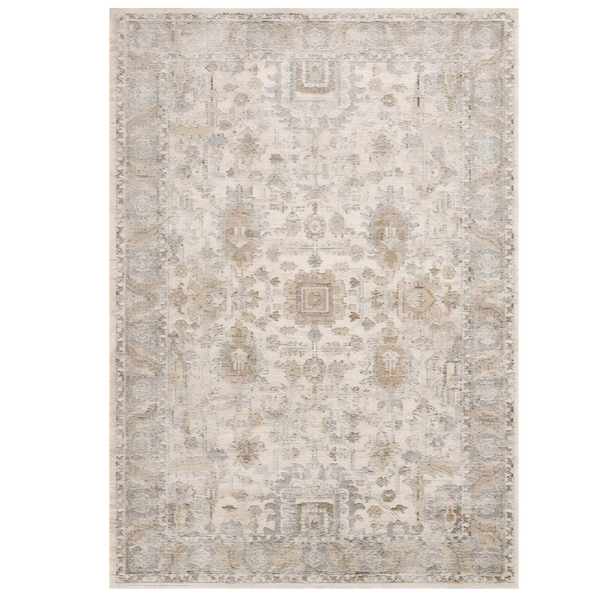 Loloi Teagan Collection TEA-03 Ivory/Sand 11'-6" x 15' Area Rug, Large