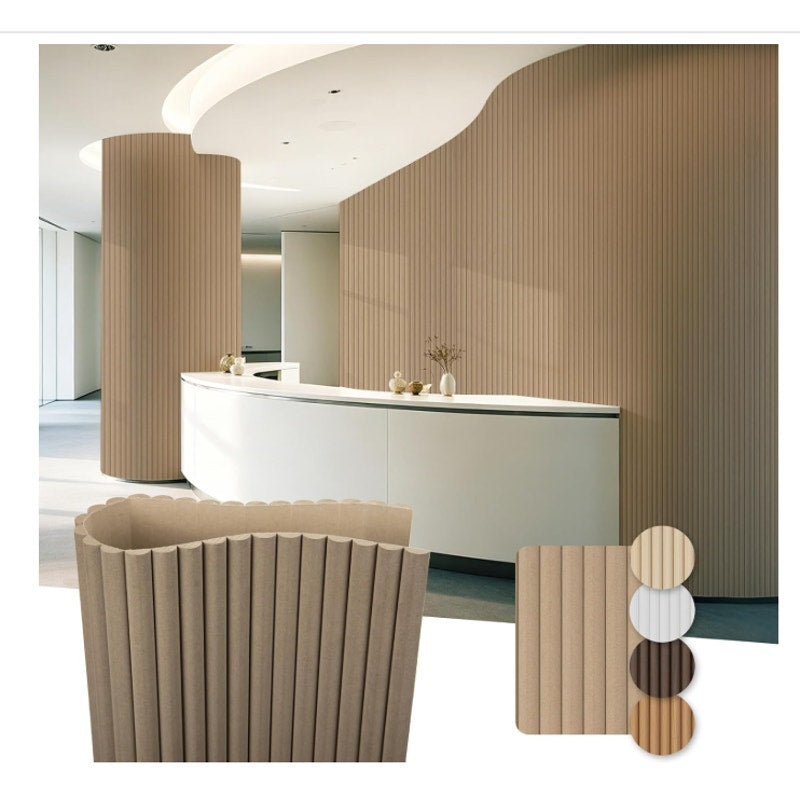 Art3d Roll-Flat Beaded Wood Slat Wall Panel, 1-Pack, 94.5 x 23.6 in, Raw