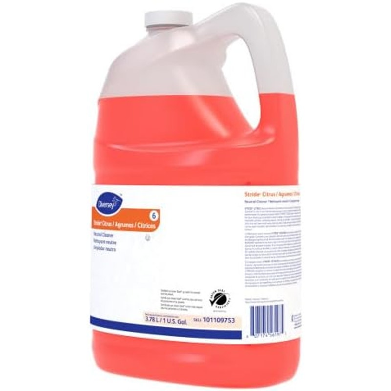 Diversey Stride Citrus Neutral Cleaner, 1 Gallon, Low Foam, Citrus Scent, Size 128 Fl Oz (Pack of 1)