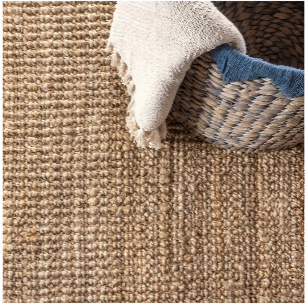 JONATHAN Y Pata Hand Woven Chunky Jute Natural 7x7 Square Indoor Area Rug, Bohemian, Rustic