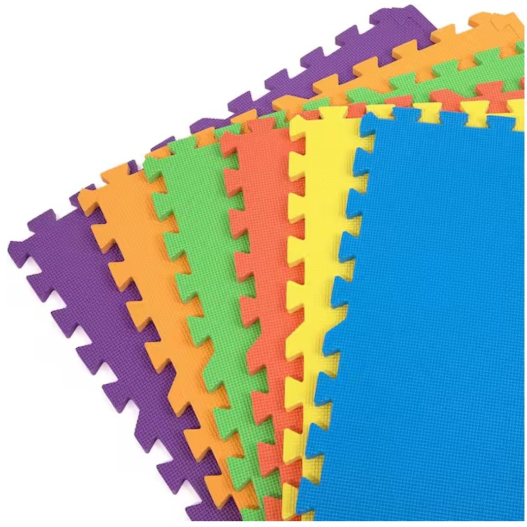 Rainbow Play Mats 24 in. W x 24 in. L x 1/2 in. T Soft EVA Foam Rubber (24 Tiles/96 sq. ft.)