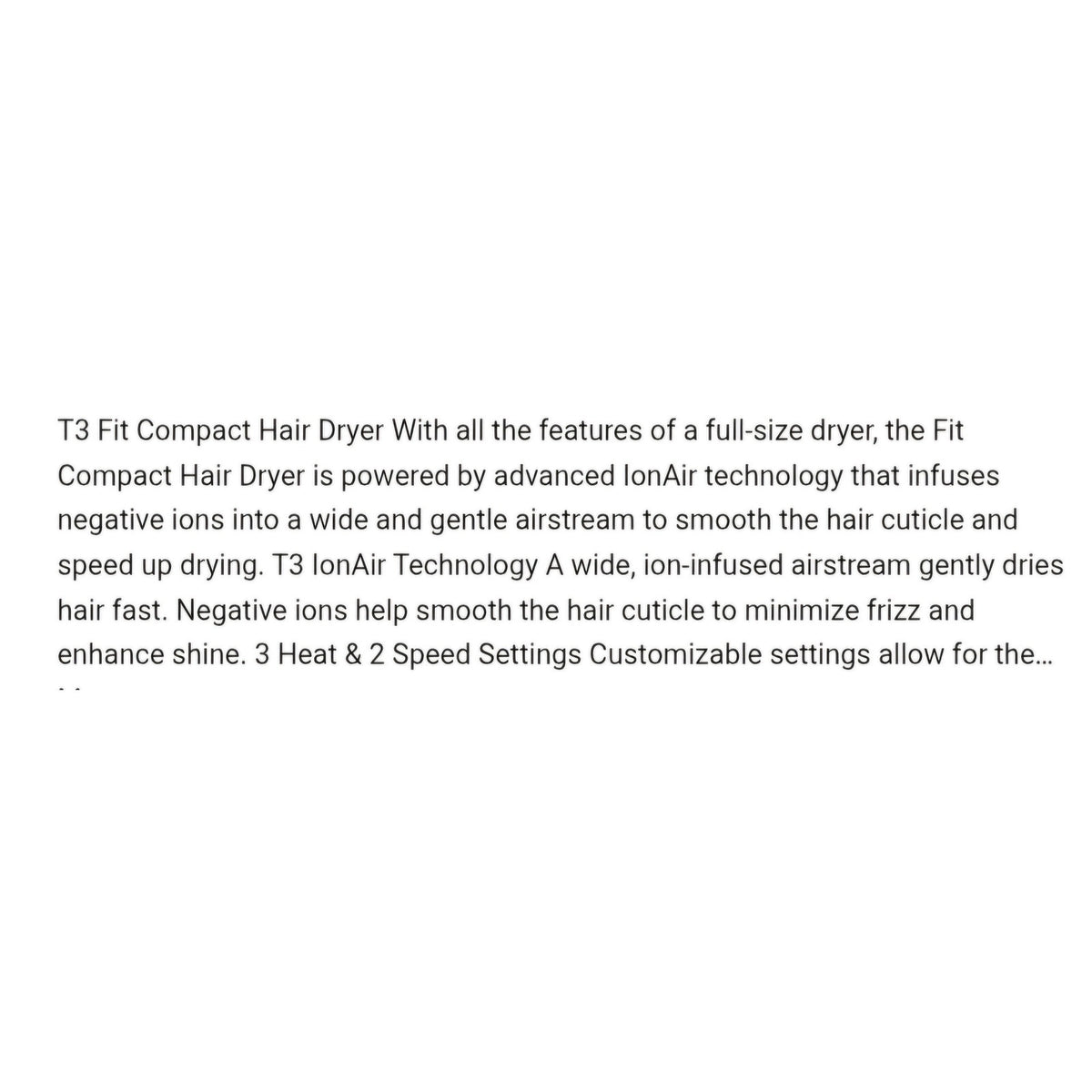 T3 Fit Compact Hair Dryer
