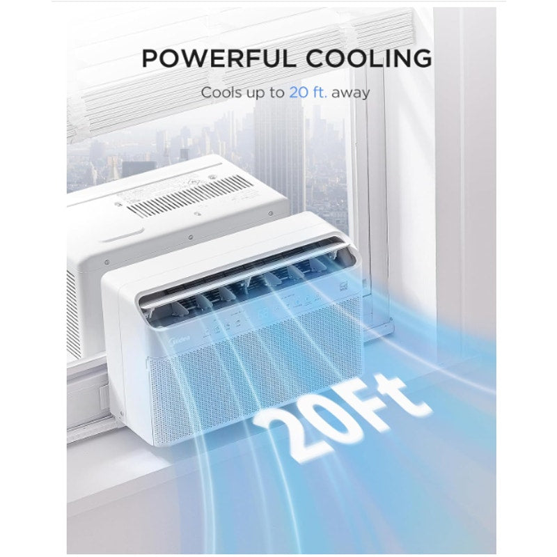 Midea 8,000 BTU U Shaped Window Air Conditioner, Cools up to 350 Sq Ft Ultra Quiet U-Shaped Design