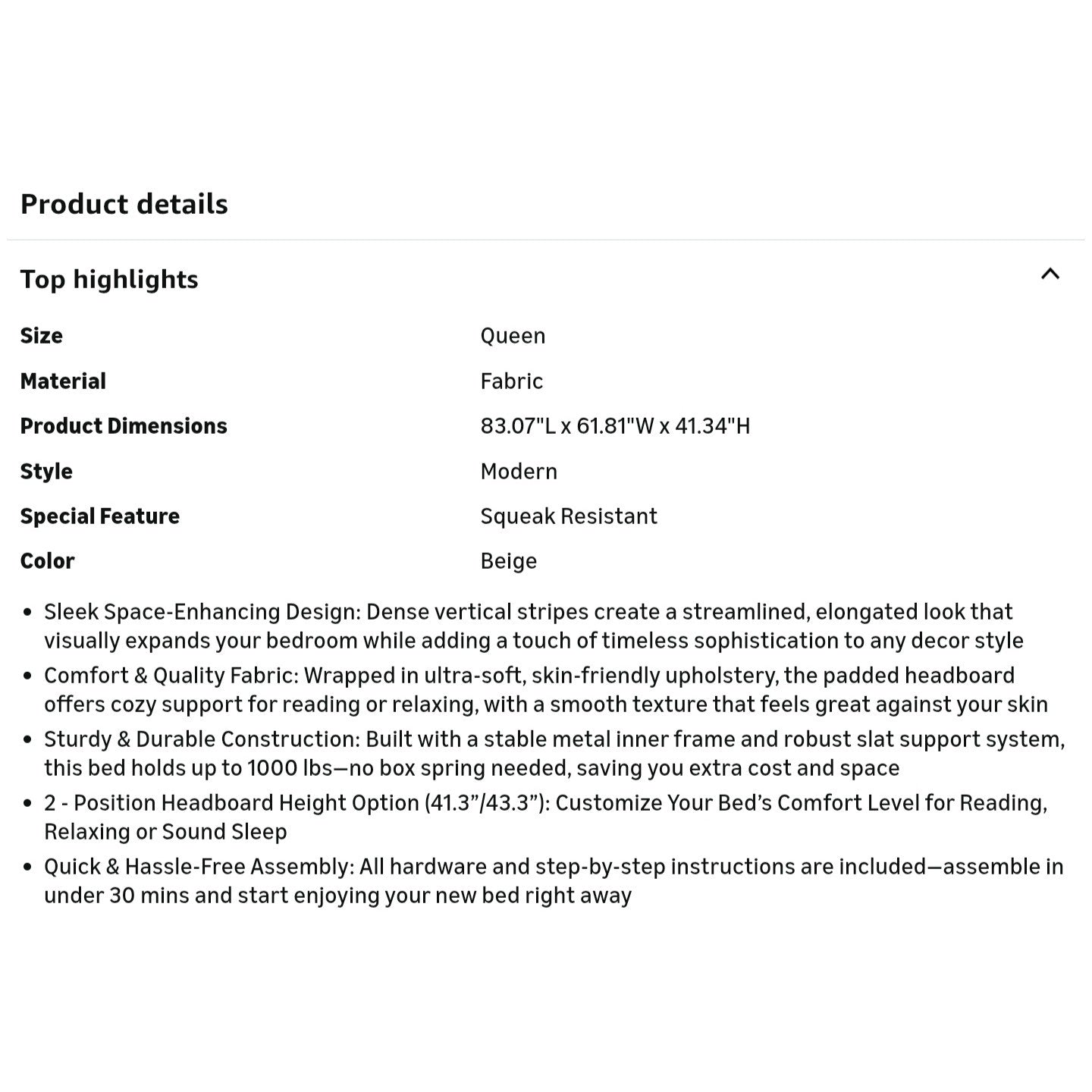 Queen Size Platform Bed Frame with Vertical Channel Tufted Headboard