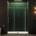 Woodbridge 57.5-60" W x 80" H Frameless Single Sliding Soft-Close Shower in Brushed Gold Finish