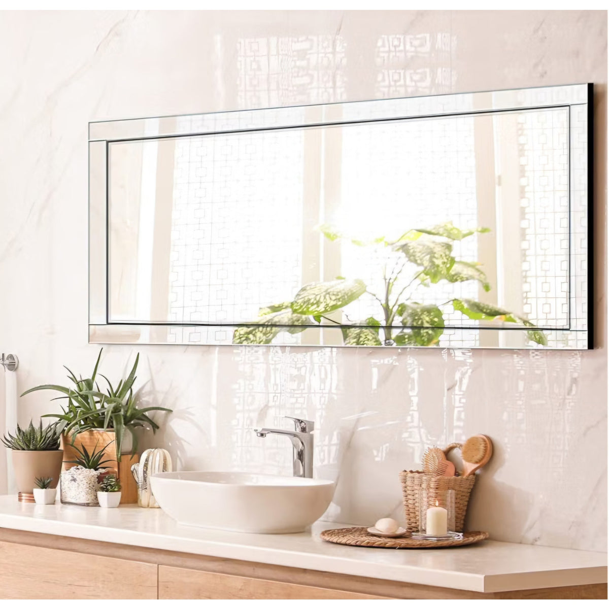 65x24 Full Length Wall Mirror Large Rectangle Mirrors with Reflect Frame Wall Mounted/Hanging
