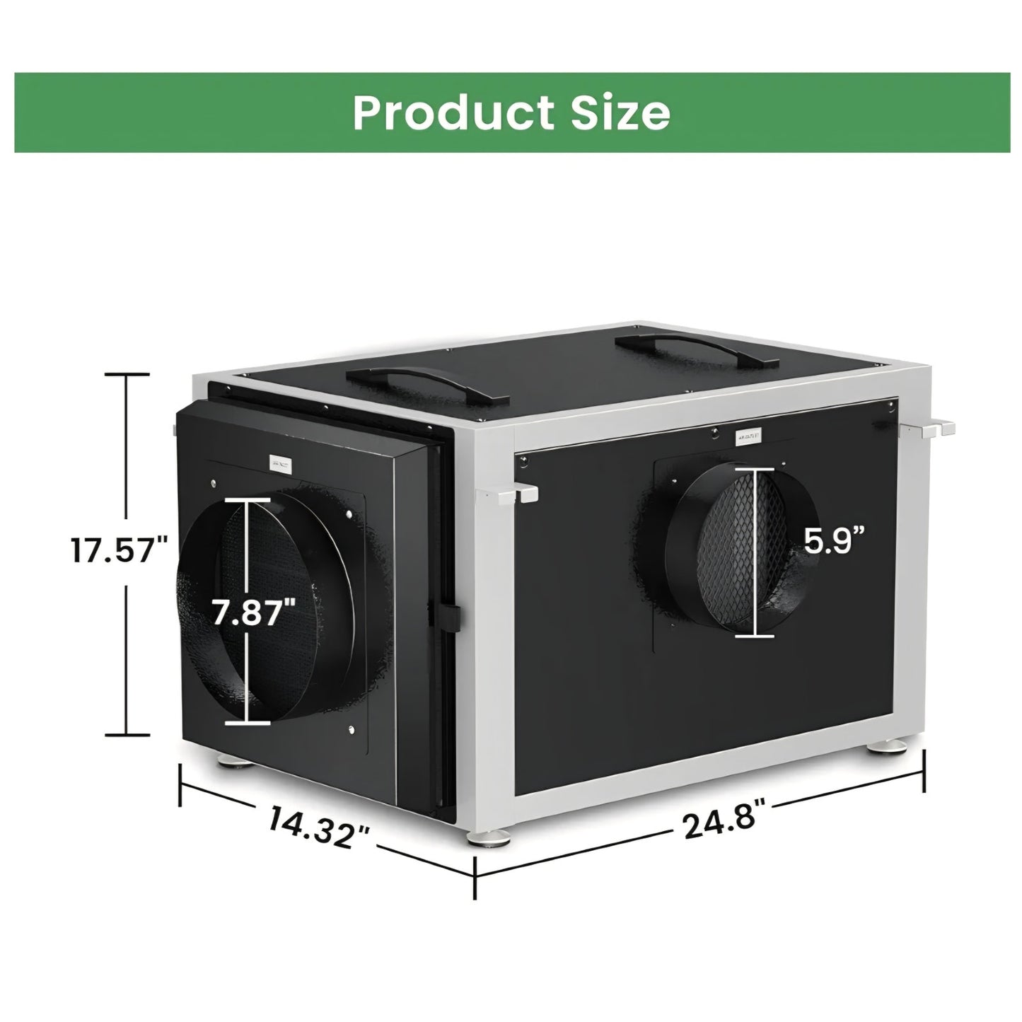 Waykar 158 Pints Crawl Space Dehumidifier with Remote Control up to 6,500 sq. ft., Dual Duct HVAC