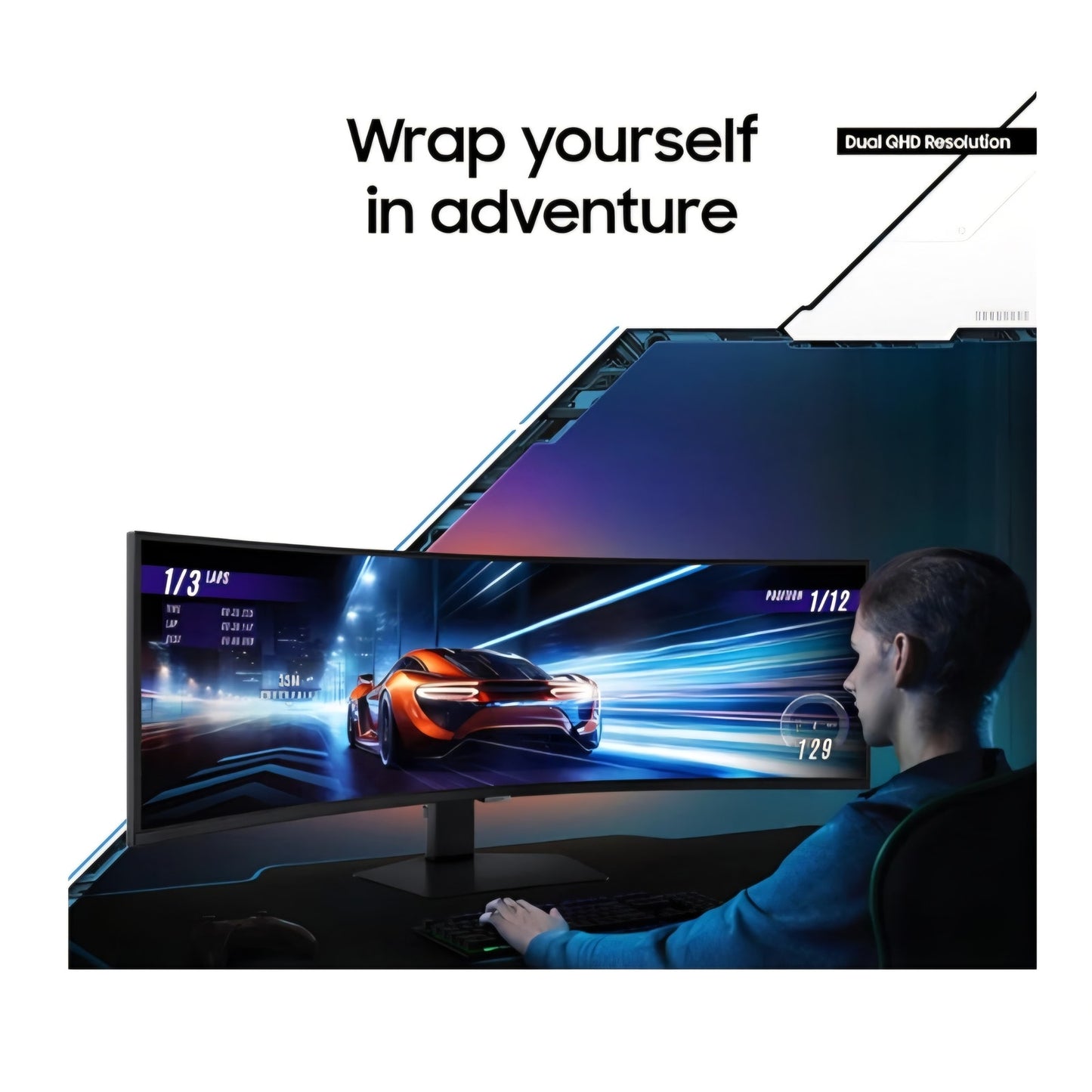SAMSUNG 49" Odyssey G9 (G95C) Series DQHD 1000R Curved Gaming Monitor, 240Hz, 1ms(GtG)