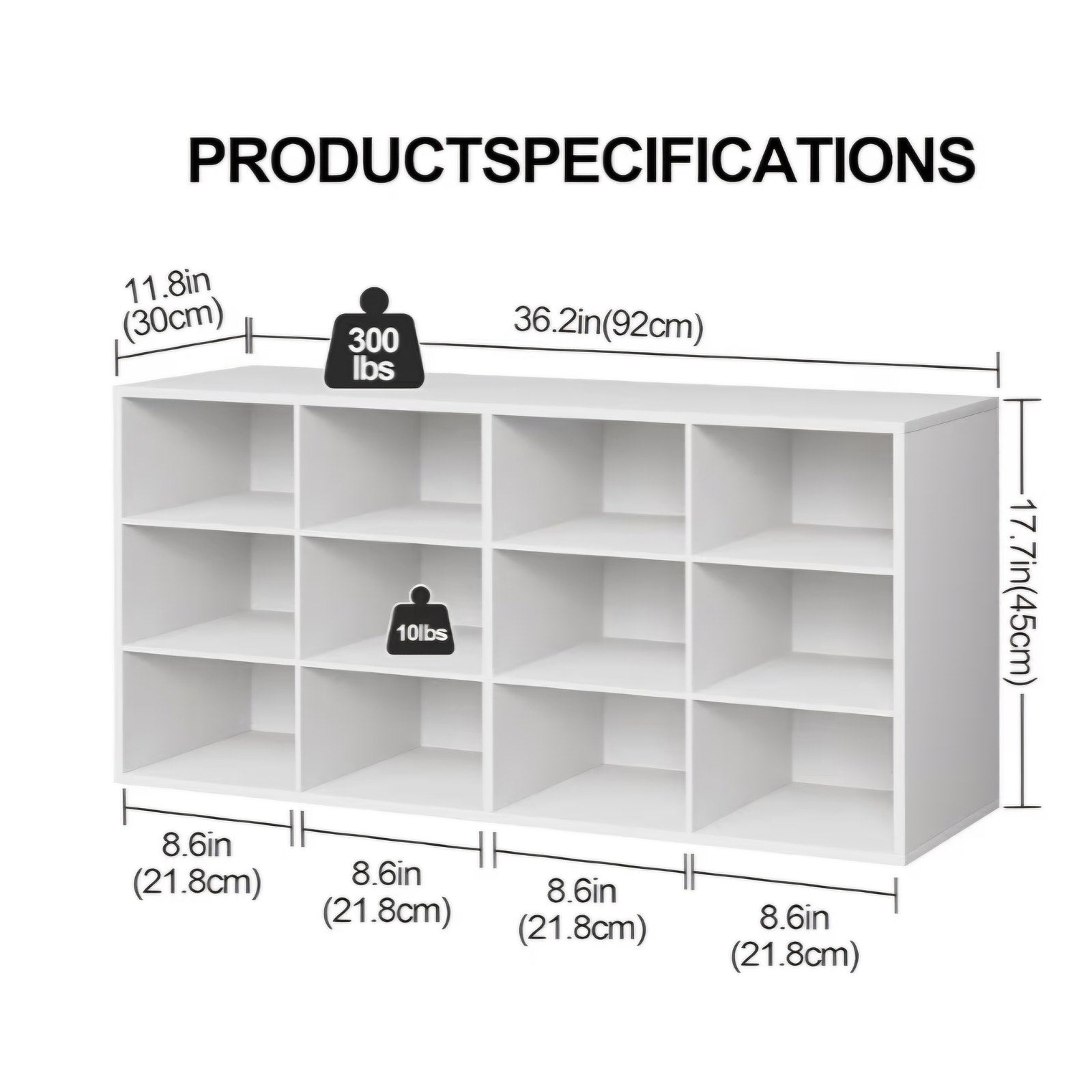 12-Cubby Shoe Rack, 3-Tier Wood Shoe Organizer, Multifunctional Shoe Organizer Bench for Entryway
