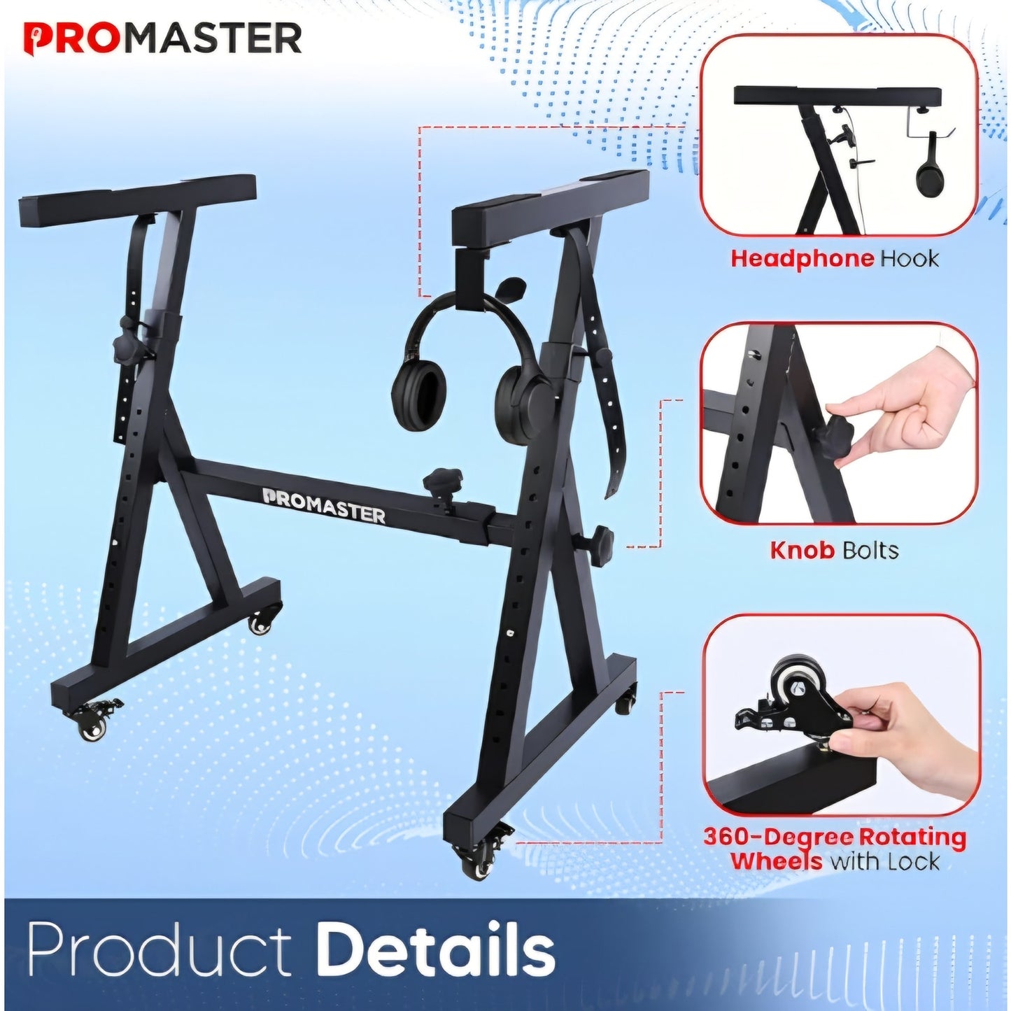 The Promaster Z-Design Keyboard Stand - Adjustable 20-34 Inches