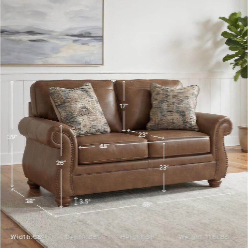 Signature Design by Ashley Shadsburne Rustic Faux Leather Loveseat