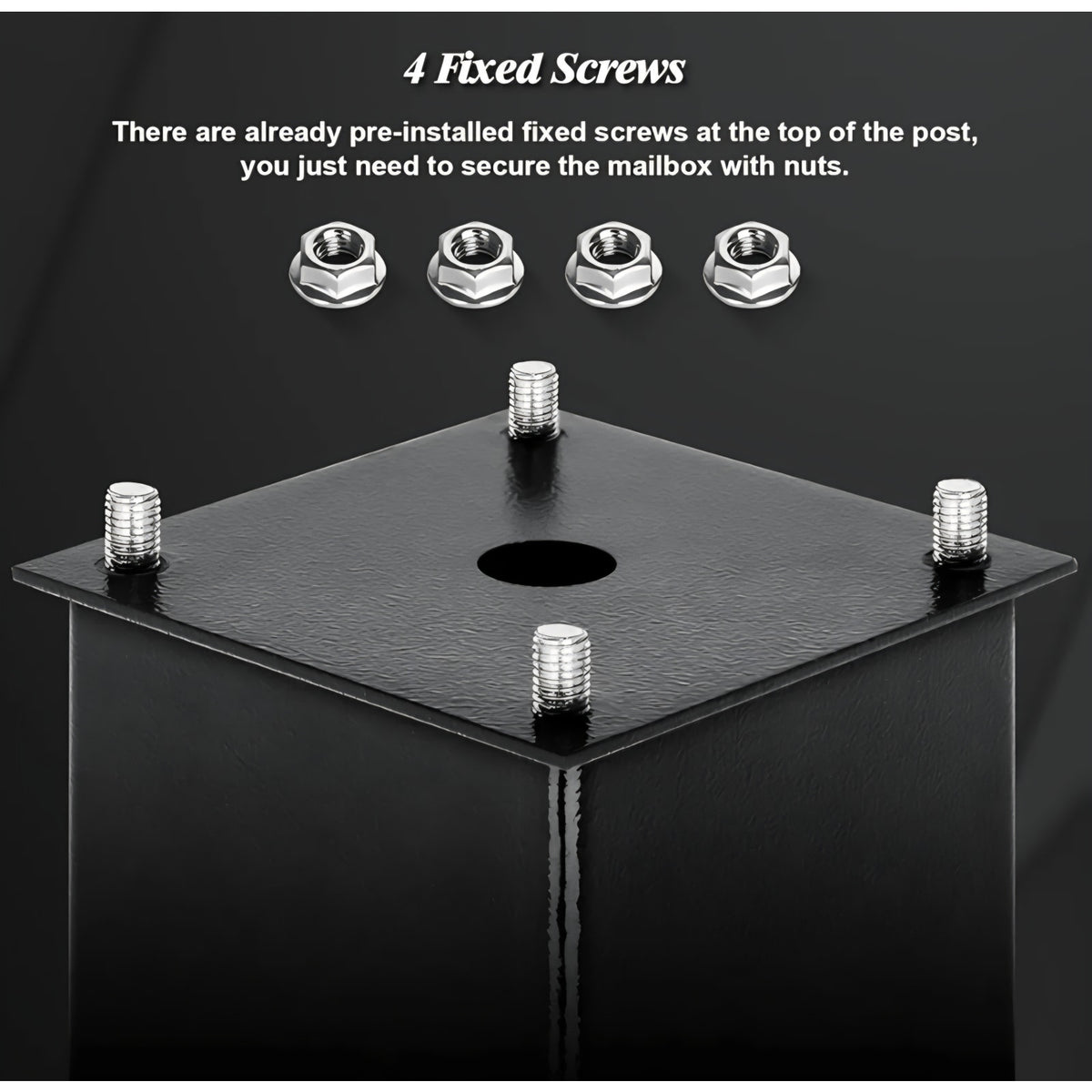Ganiude Metal Mailbox Post for Outside, 43 x 4 x 4 inches Heavy Duty In-Ground Mounting Mail Stand