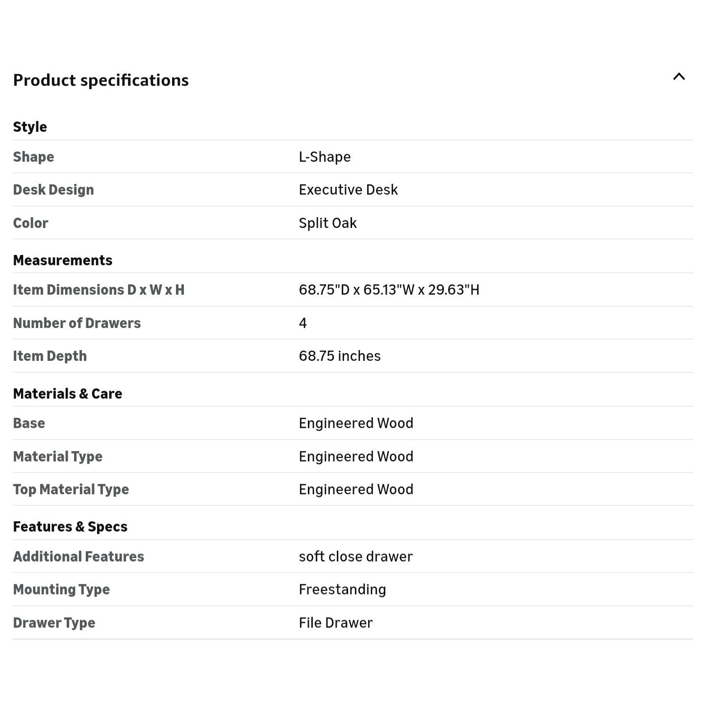 Sauder Palladia L Shaped Desk with Drawers, Office Desk with File Cabinet Storage Split Oak finish