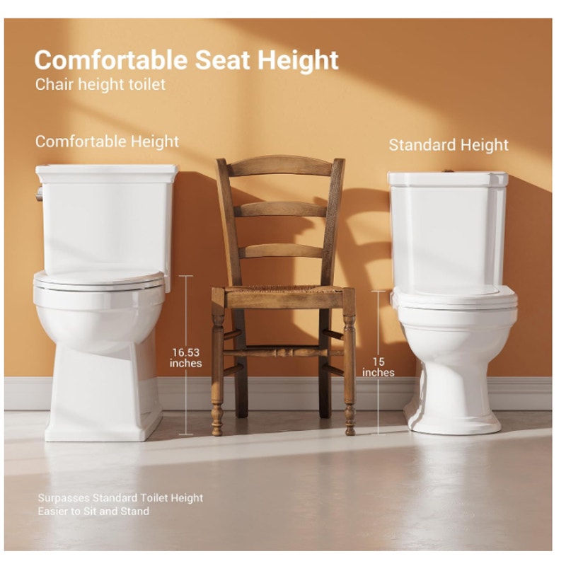 One-Piece Toilet with Classic Design, ADA Height, 1.28 GPF