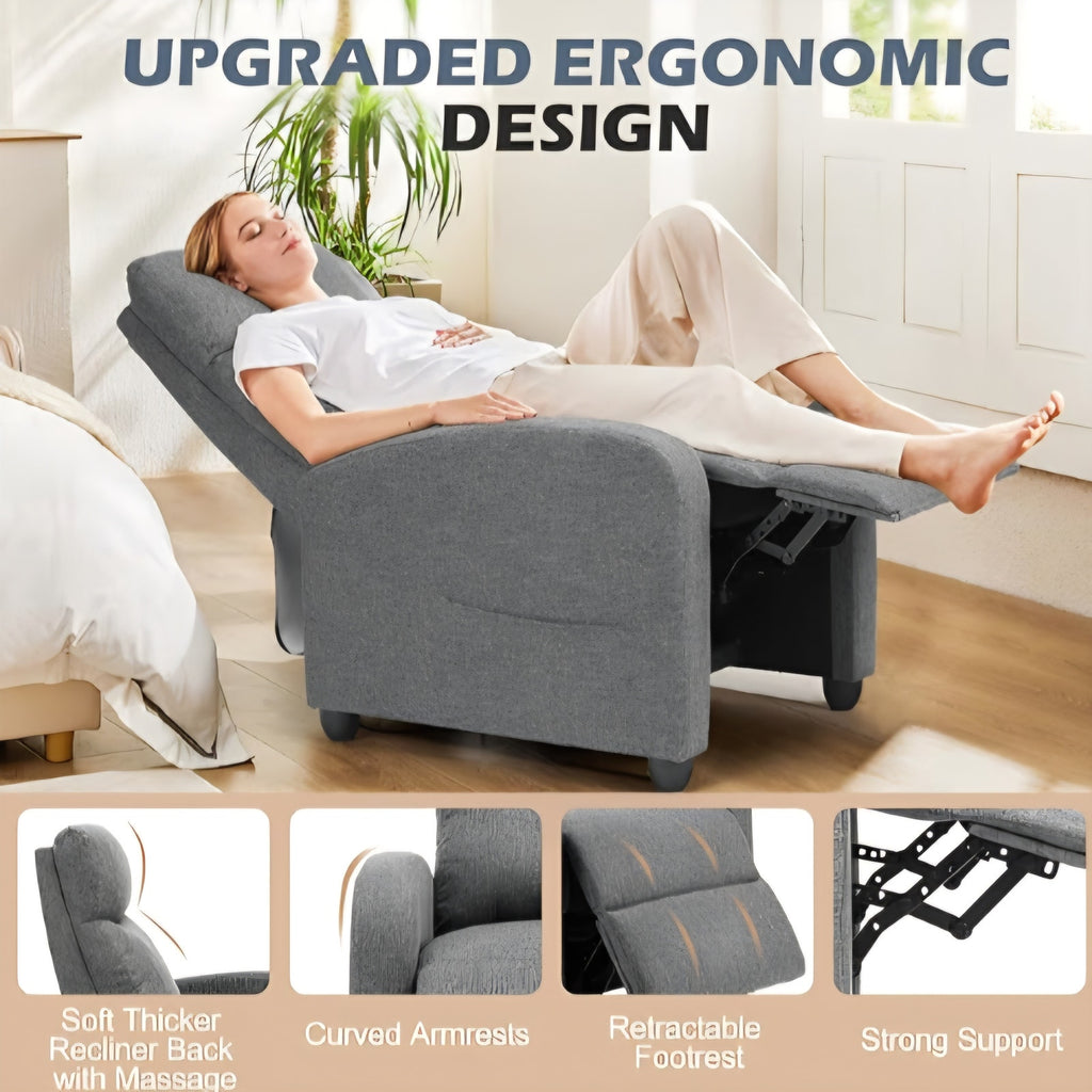 Sweetcrispy Massage Recliner Chair for Adults, Adjustable Home Theater Seating