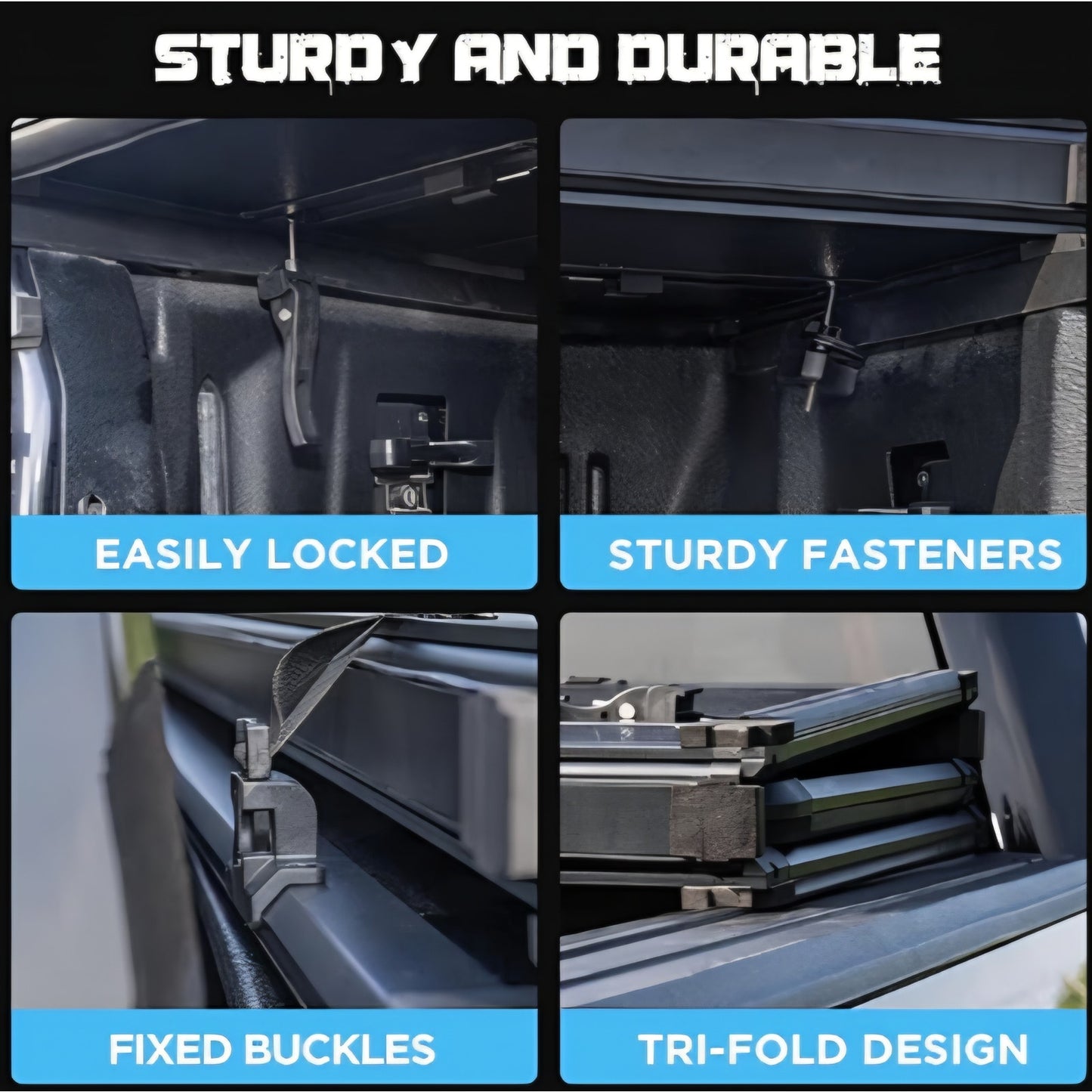 Hard Folding Truck Bed Tonneau Cover Compatiable with Chevy Silverado & GMC Sierra 1500(2007-2026)