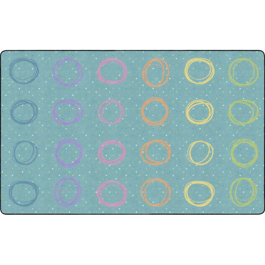 Flagship Carpets Circle Sampler Abstract Classroom Educational Area Rug for Kids and Teachers,