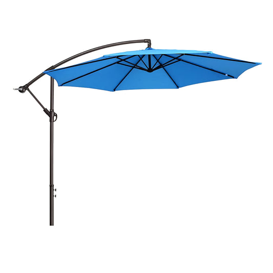 Pure Garden 10' Offset Outdoor Patio Umbrella with 8 Steel Ribs and Aluminum Pole and Vertical Tilt