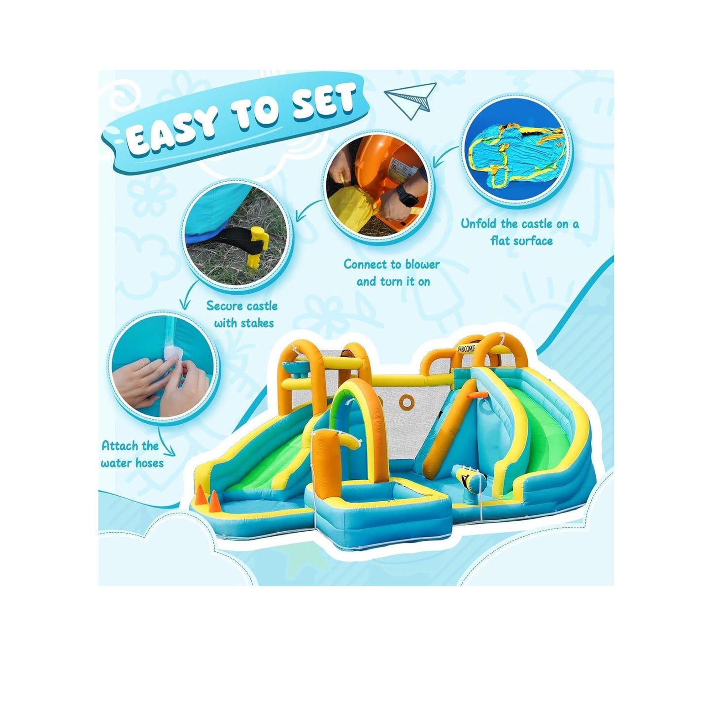 $350 OBO Inflamable water slide, Bounce House with 2 slide for kids
