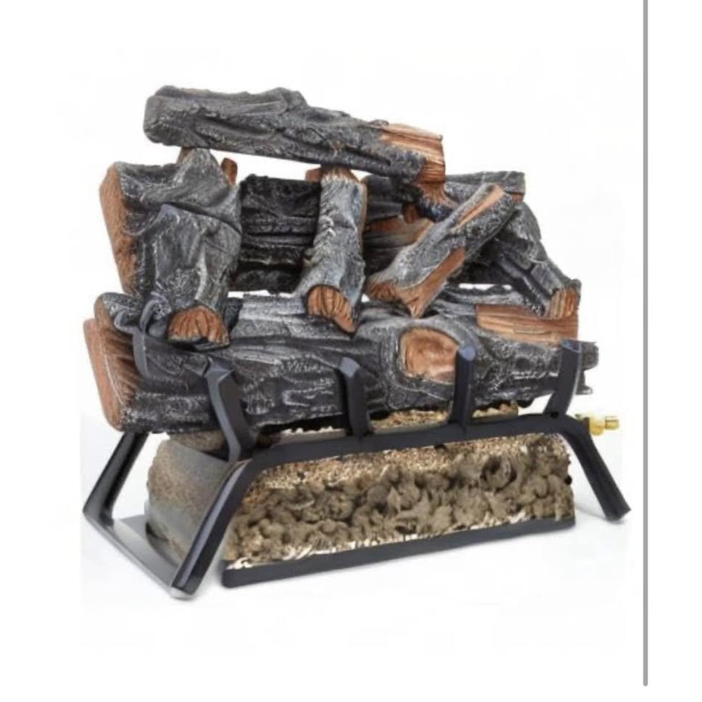 HearthSense MO18HVL Natural Gas Vented Fireplace Logs Set with Match Light, 45000 BTU, Heats up to 1