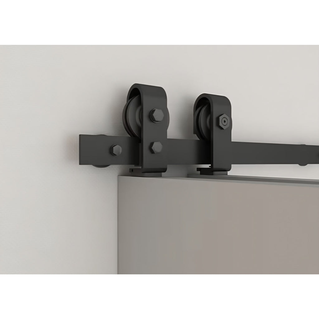 2 Panel Shaker Hollow Core Light Gray Composite Bi-Fold Door with Sliding Barn Door
