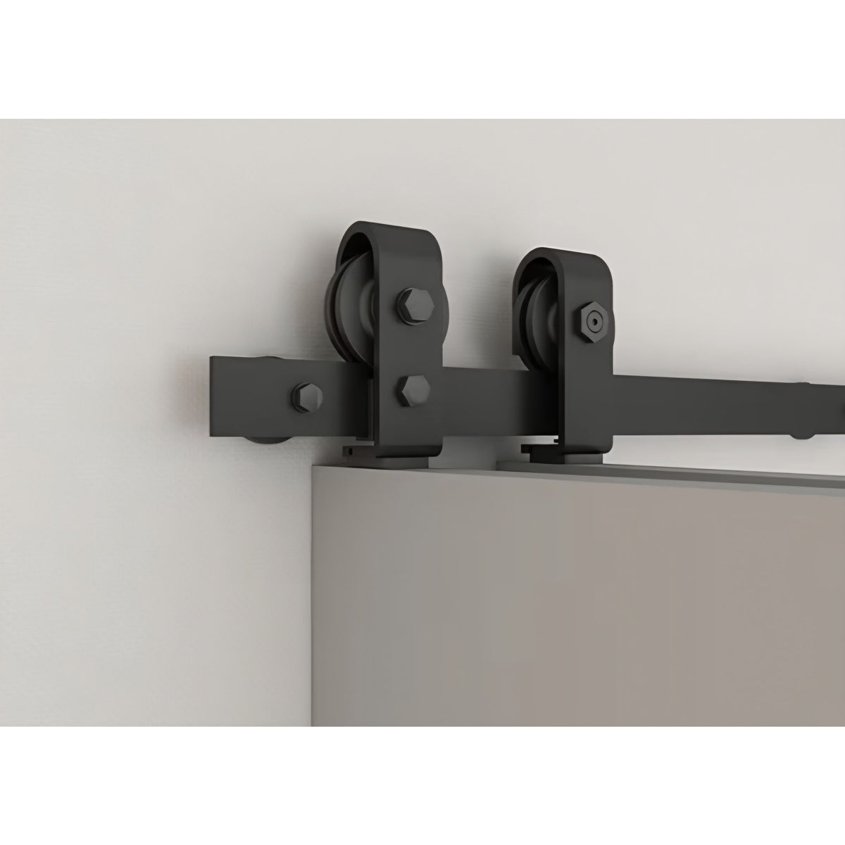 2 Panel Shaker Hollow Core Light Gray Composite Bi-Fold Door with Sliding Barn Door