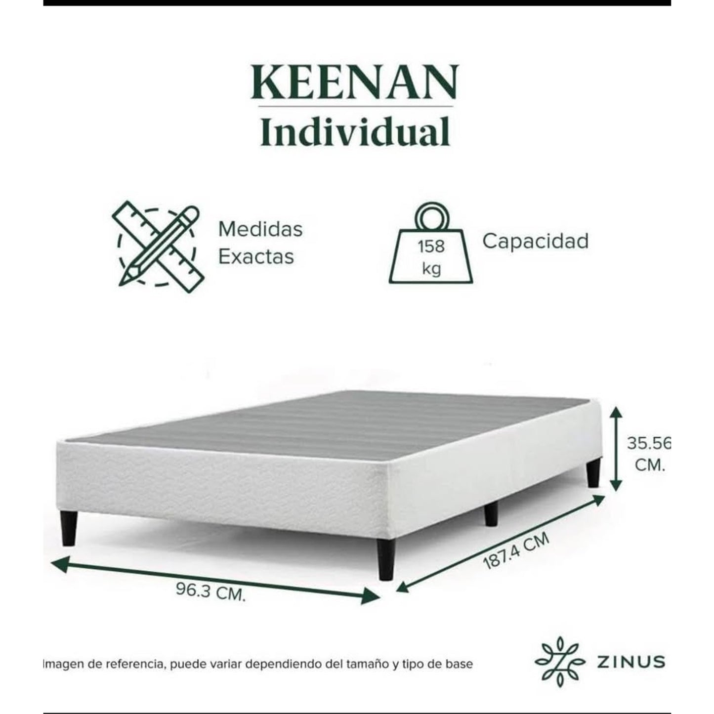 ZINUS Keenan Metal Mattress Foundation, Standing Box Spring, Headboard Brackets Included, Easy Assem