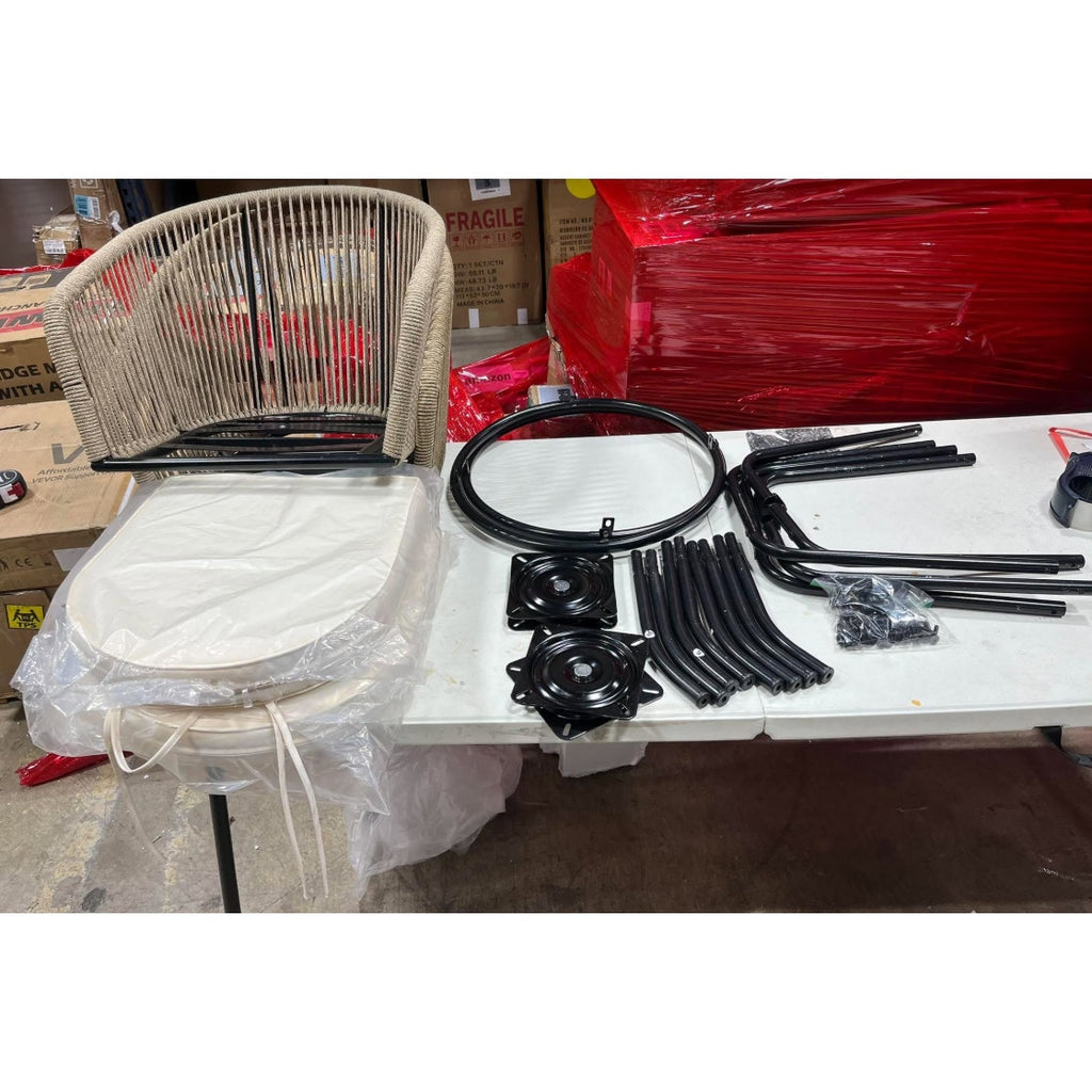 YITAHOME 27" Bar Stools Set of 2 with Arms & Cushions, 360° Swivel Outdoor Bar Stools