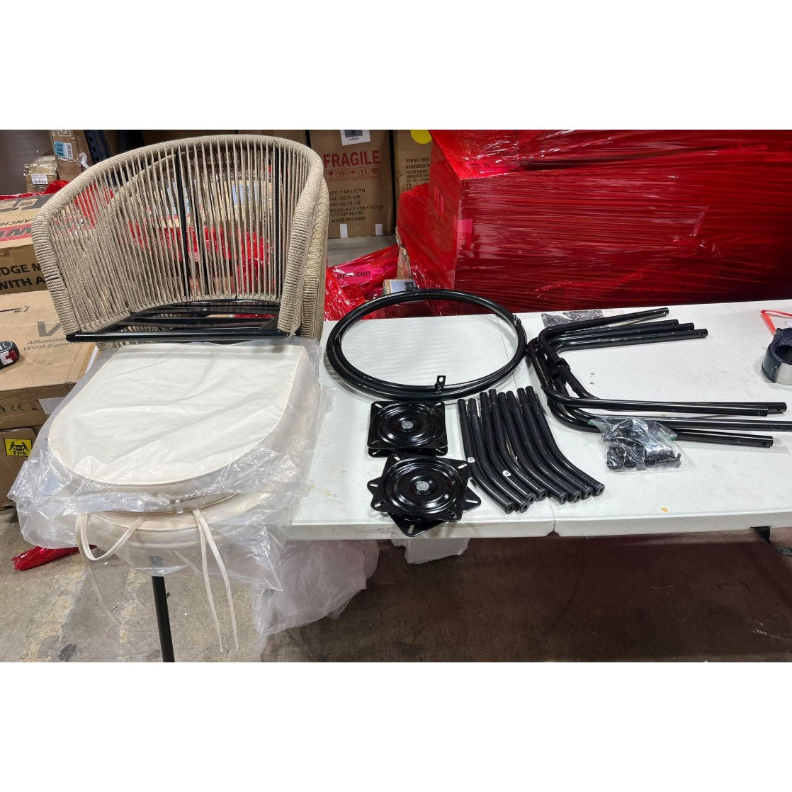 YITAHOME 27" Bar Stools Set of 2 with Arms & Cushions, 360° Swivel Outdoor Bar Stools
