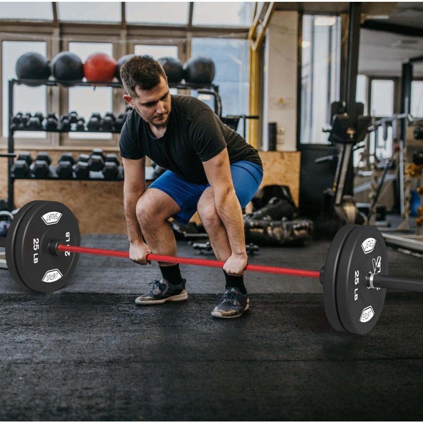 7FT Olympic Barbell Bar with Weight Plate Set Combo, Solid Olympic Bar with Bearings, 700Lbs