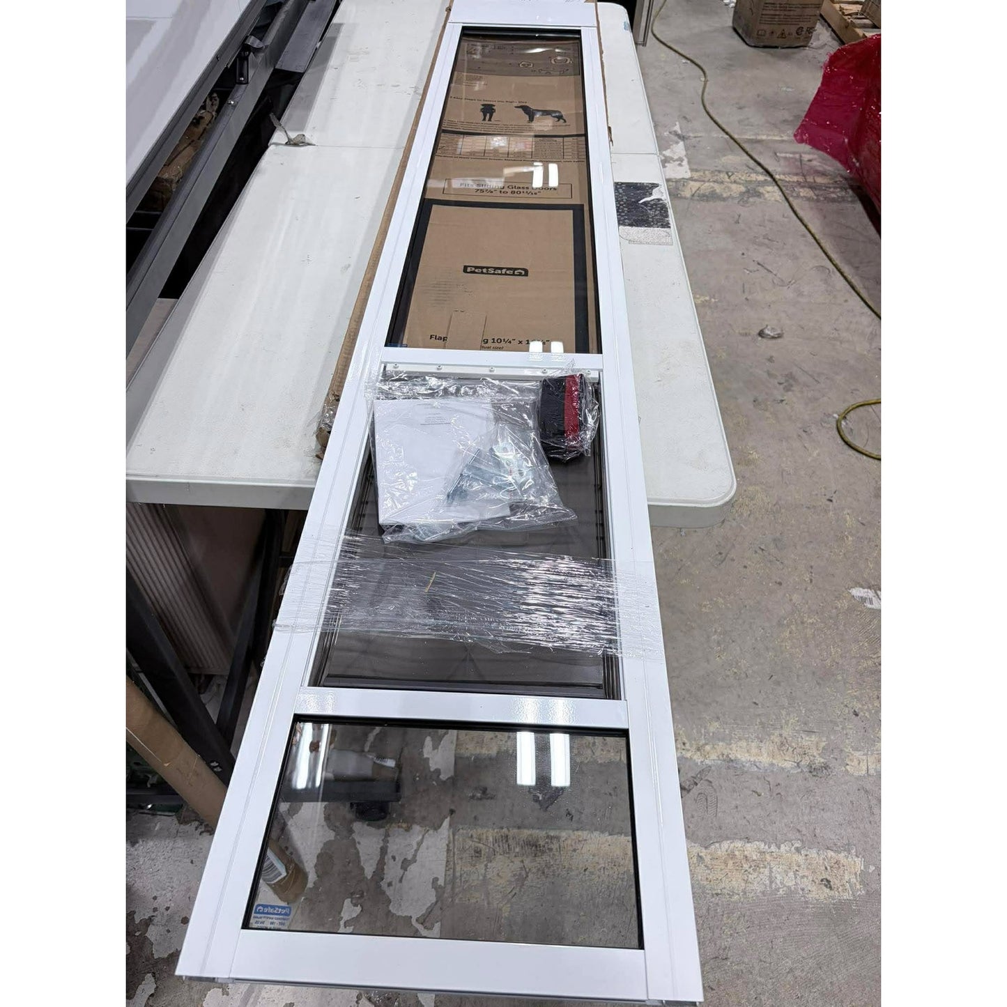 PetSafe Sliding Glass Pet Door - Large Dogs to 130 lb - White, 75 7/8" to 80 11/16".