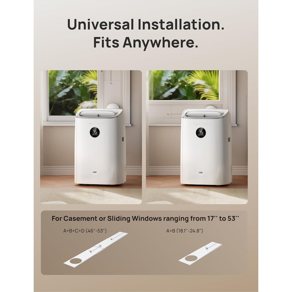 DREO Portable Air Conditioner 319S, 10000 BTU ASHRAE, 6000 BTU DOE, APP/Voice/Remote,  Room Indoors