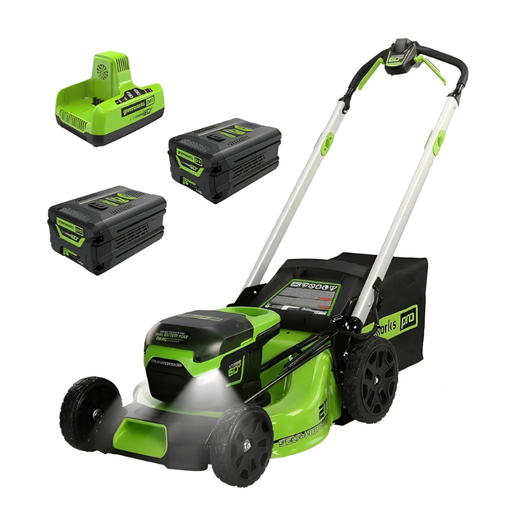 Cordless Lawn Mower, 2 x 4.0Ah Batteries (3/4 Acre, Rapid Charger, 4-in-1, LED Lights, IPX4)