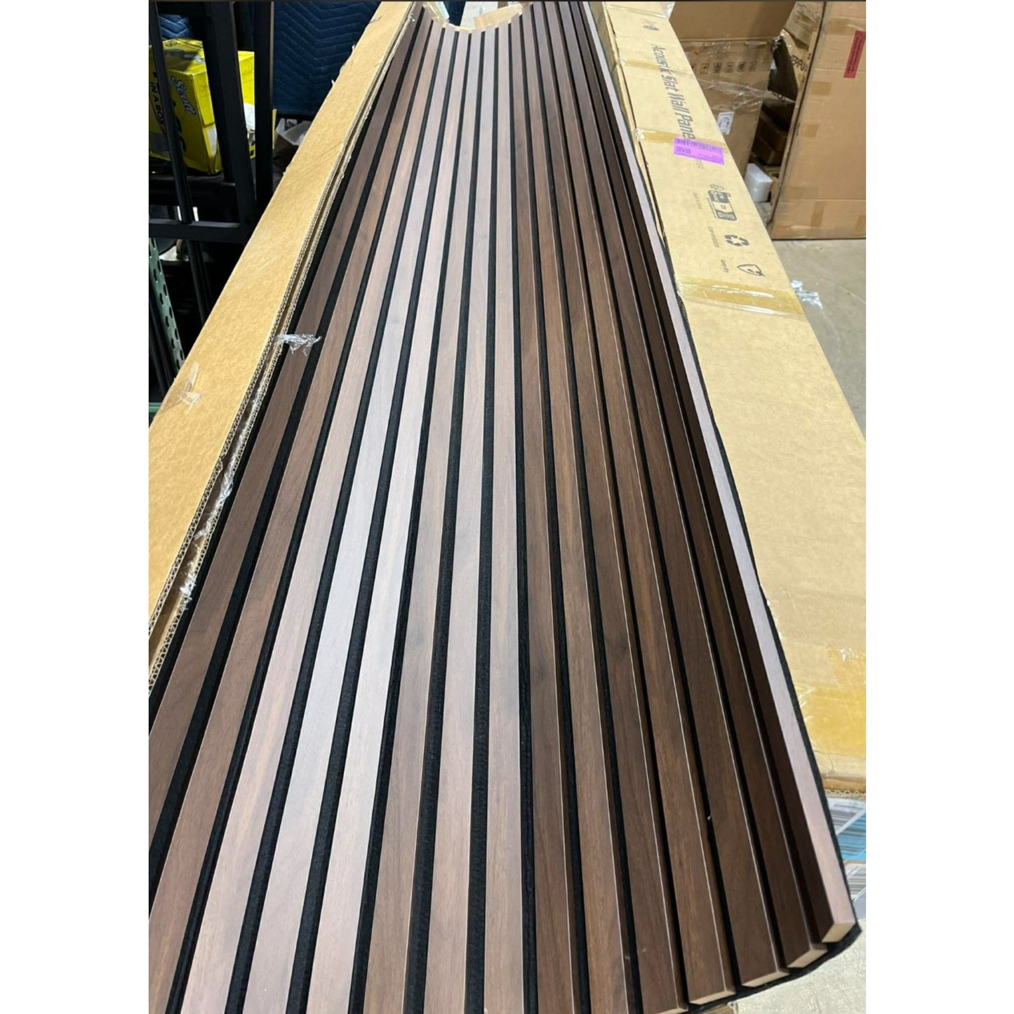 Art3d 1-Pack Acoustic Wood Slat Wall Panel with Roll-Flat Design - 95.3 x 23.8 Inch Sound Absorbing