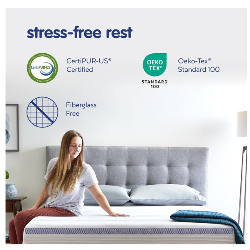 Vibe Gel Memory Foam Mattress, 12-Inch CertiPUR-US Certified Bed-in-a-Box, King, White