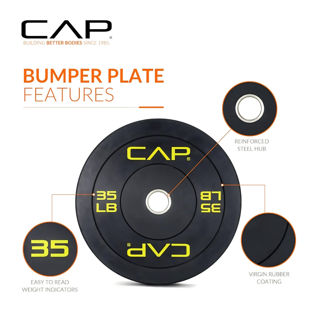 CAP Barbell Rubber Olympic Bumper Plate  35 LB