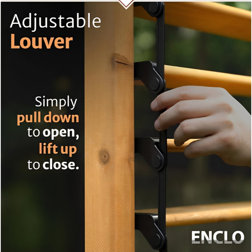6.1ft H x 3.1ft W (1 Panel) Freestanding or Surface Mount Enclo Solara Louvered Screen