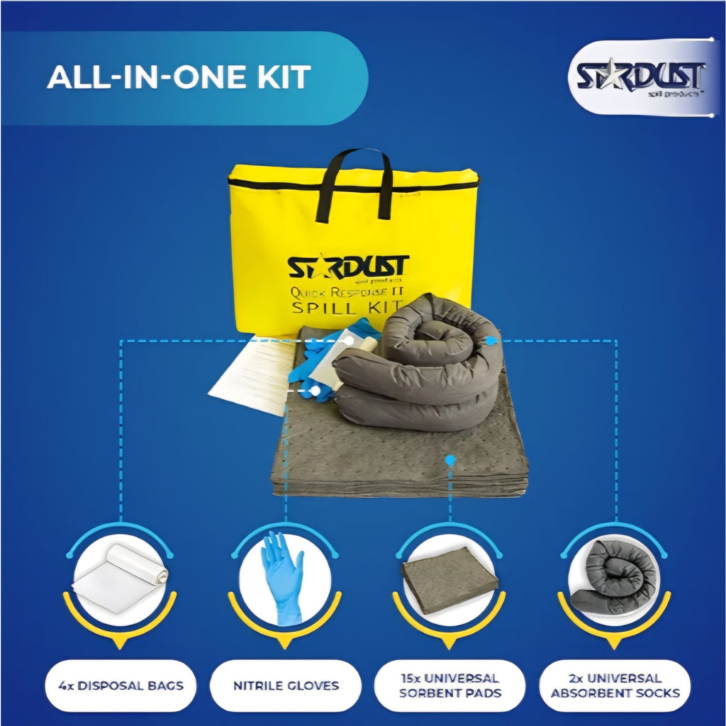 Stardust Spill Products Universal Spill Kit –OSHA Compliant Solution forEmergency Response Chemical