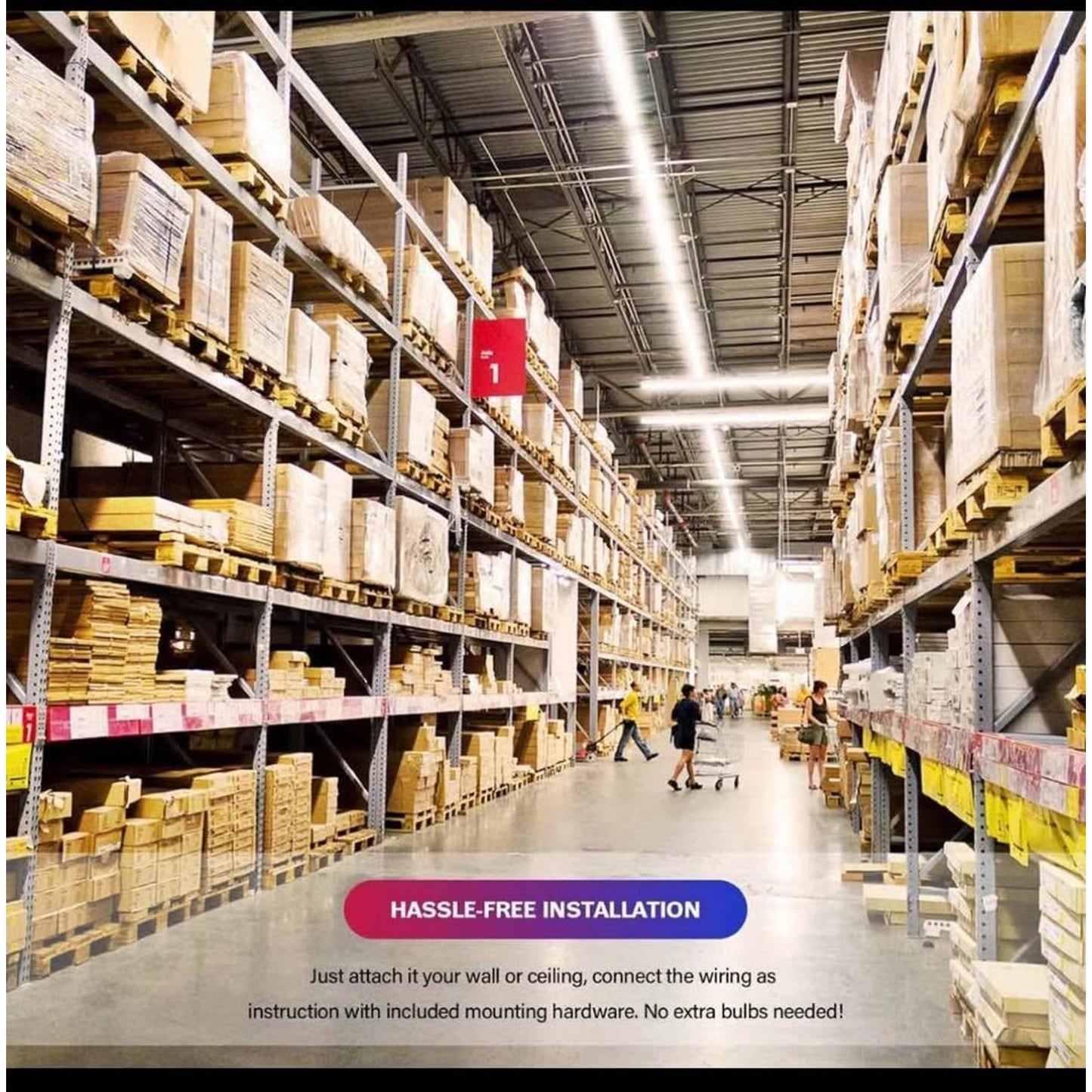 ANTLUX 8FT LED Shop Lights 110W Strip Lights [6-lamp T8 Fluorescent Equiv.], 12000LM, 5000K, Compact
