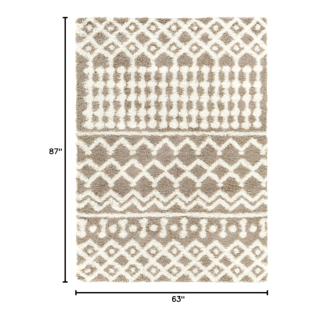 Livabliss Hapsburg Moroccan Shag Area Rug,5'3" x 7'3",Medium Brown
