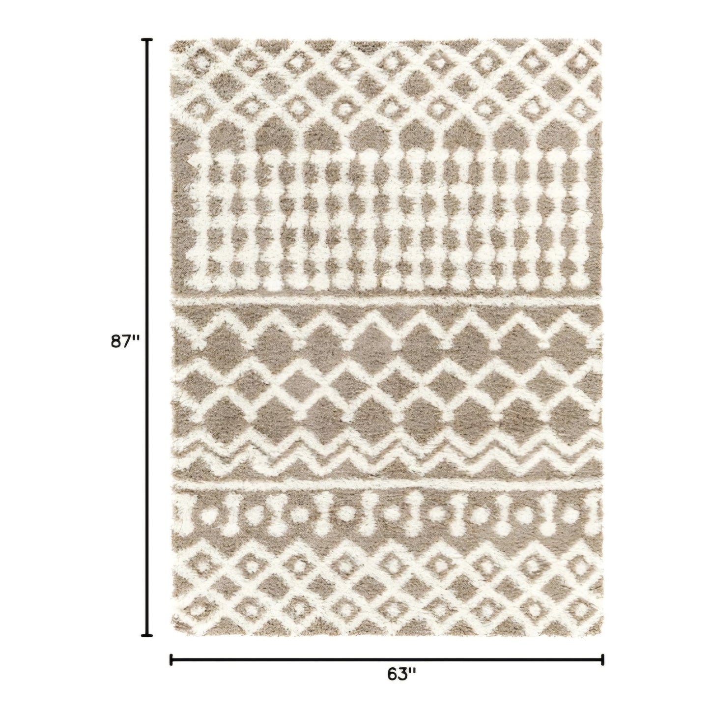 Livabliss Hapsburg Moroccan Shag Area Rug,5'3" x 7'3",Medium Brown