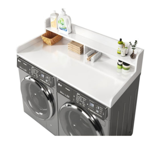 2-Tier Washer and Dryer Countertop with 2.75" H Guard,54" W x 27.5" D Laundry Countertop