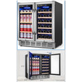 Wine and beverage refrigerator 30 inch dual doors.